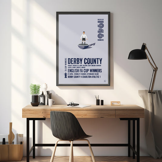 Derby County 1946 FA Cup Winners Poster