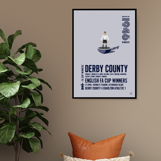 Derby County 1946 FA Cup Winners Poster