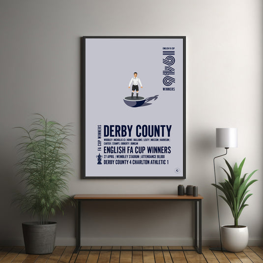 Derby County 1946 FA Cup Winners Poster