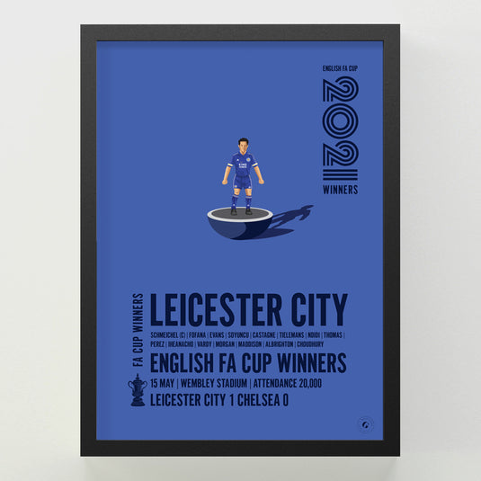 Leicester City 2021 FA Cup Winners Poster