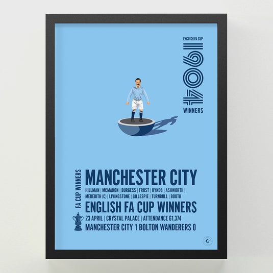 Manchester City 1904 FA Cup Winners Poster