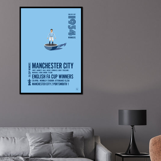 Manchester City 1934 FA Cup Winners Poster