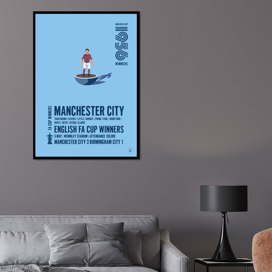 Manchester City 1956 FA Cup Winners Poster