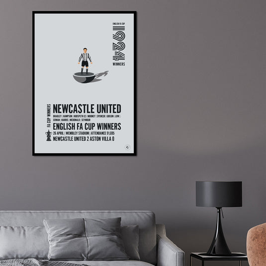 Newcastle United 1924 FA Cup Winners Poster