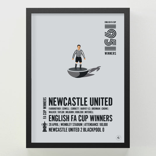 Newcastle United 1951 FA Cup Winners Poster