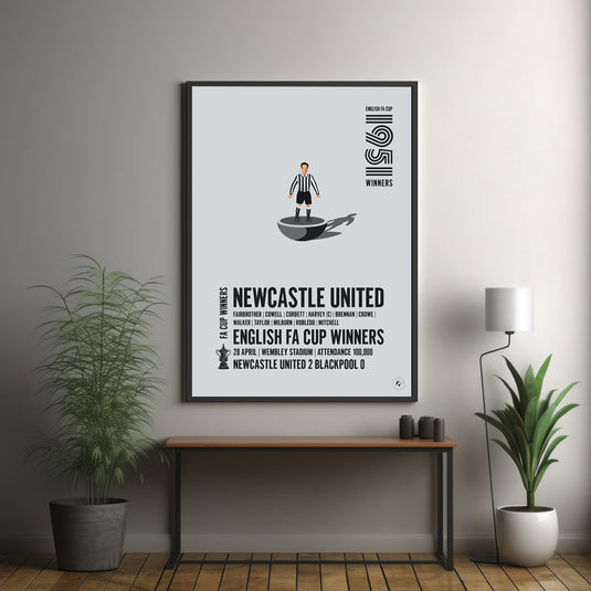 Newcastle United 1951 FA Cup Winners Poster