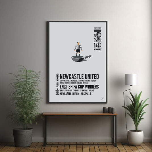 Newcastle United 1952 FA Cup Winners Poster