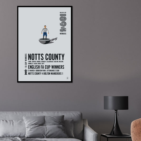 Notts County 1894 FA Cup Winners Poster