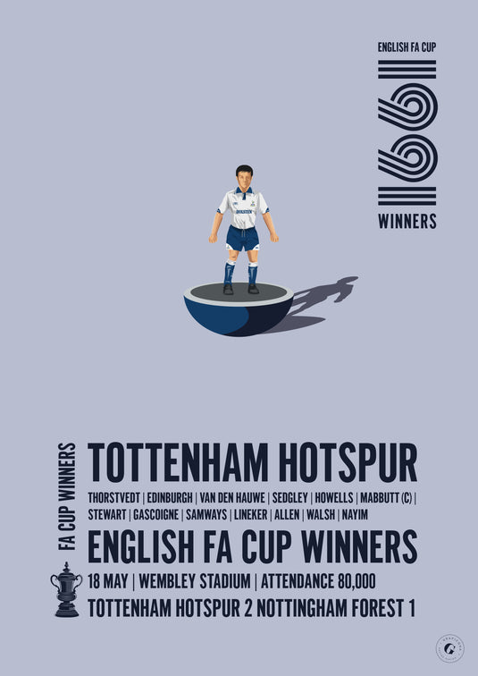 Tottenham Hotspur 1991 FA Cup Winners Poster