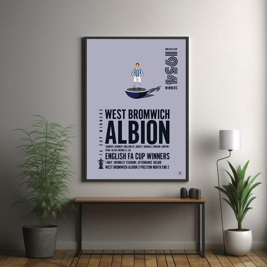 West Bromwich Albion 1954 FA Cup Winners Poster