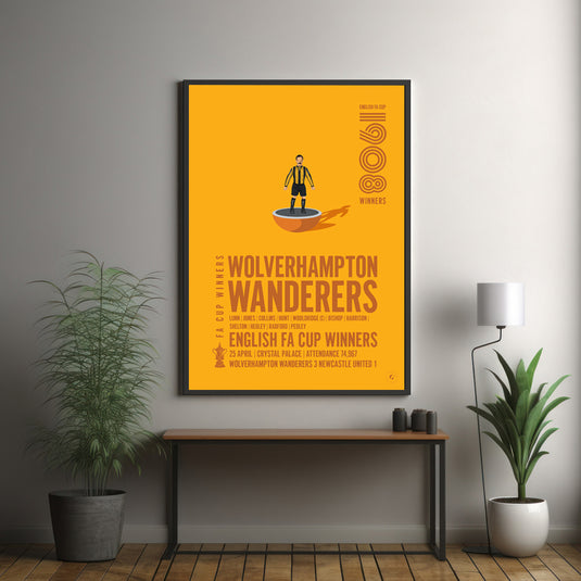 Wolverhampton Wanderers 1908 FA Cup Winners Poster