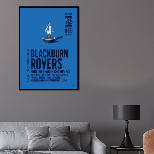 Blackburn Rovers 1912 English League Champions Poster