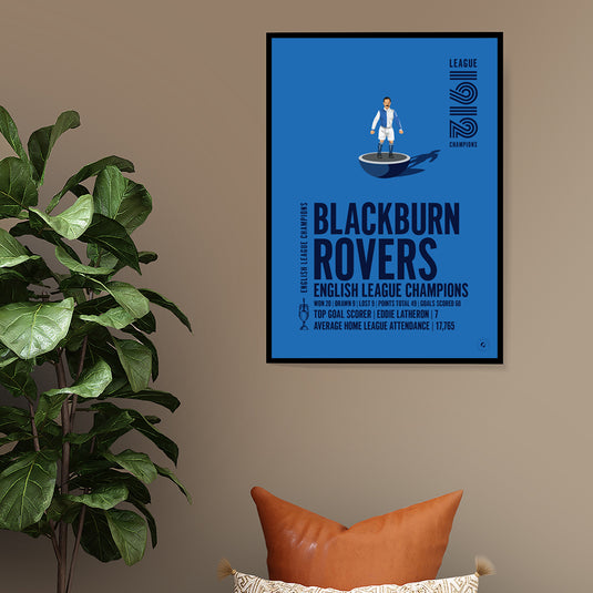 Blackburn Rovers 1912 English League Champions Poster