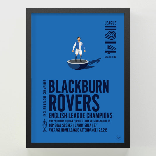 Blackburn Rovers 1914 English League Champions Poster