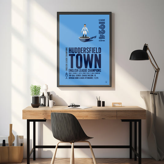 Huddersfield Town 1924 English League Champions Poster