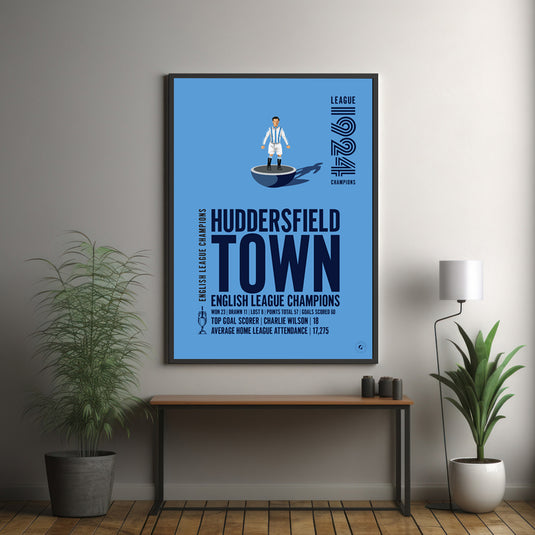 Huddersfield Town 1924 English League Champions Poster