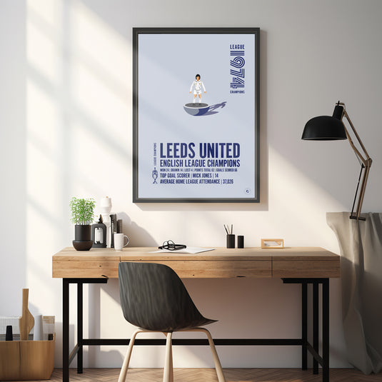 Leeds United 1974 English League Champions Poster