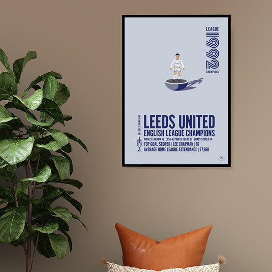 Leeds United 1992 English League Champions Poster