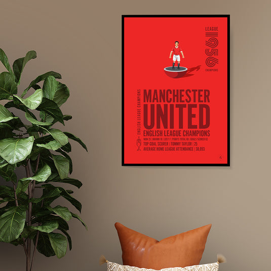 Manchester United 1956 English League Champions Poster