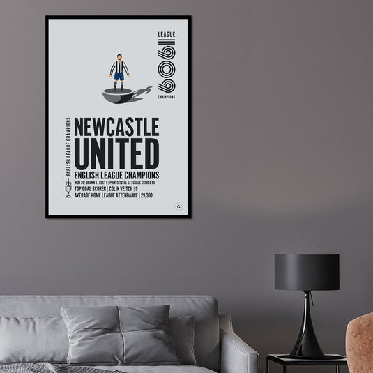 Newcastle United 1909 English League Champions Poster