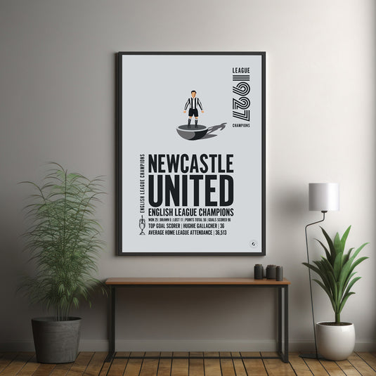 Newcastle United 1927 English League Champions Poster