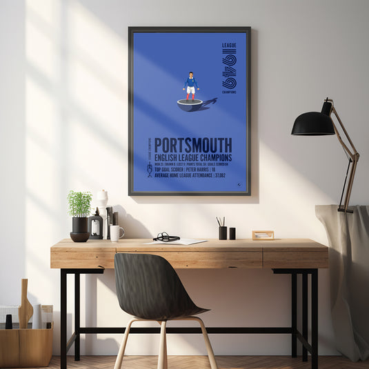 Portsmouth 1949 Campeones de la Liga Inglesa Póster