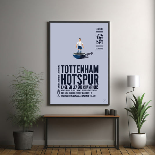 Tottenham Hotspur 1951 Campeones de la Liga Inglesa Póster