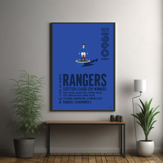 Rangers 1960 Scottish League Cup Winners Poster