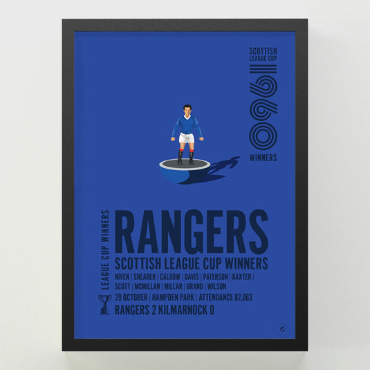 Rangers 1960 Scottish League Cup Winners Poster