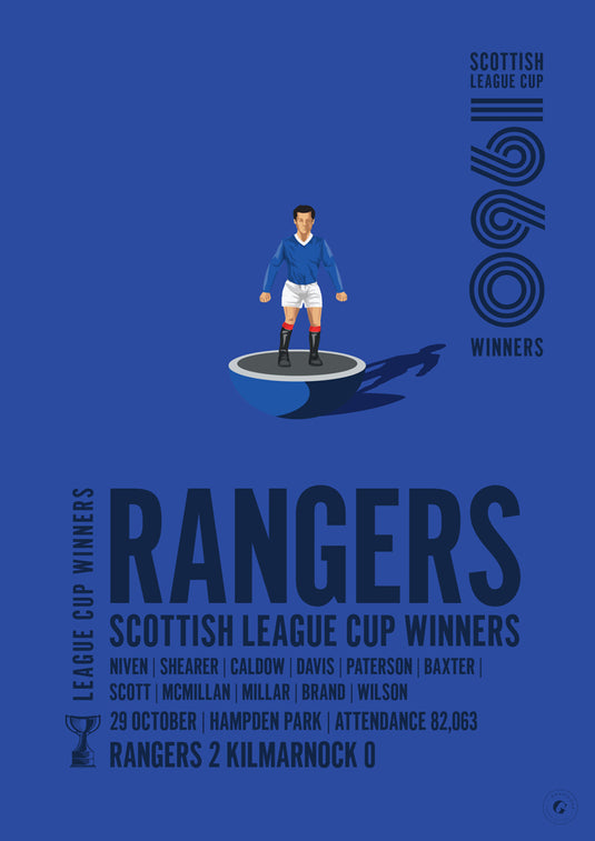 Rangers 1960 Scottish League Cup Winners Poster