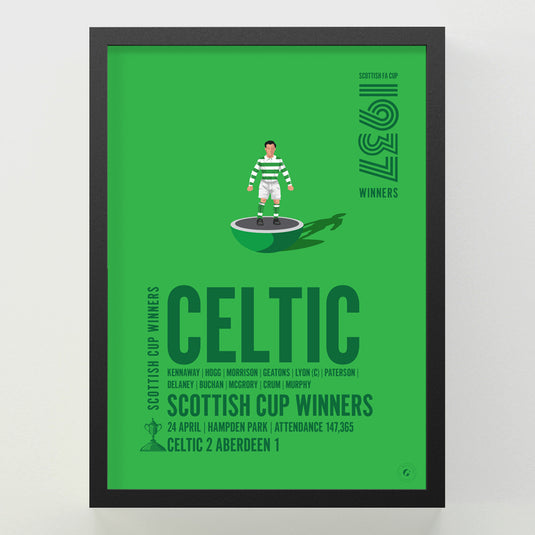 Celtic 1937 Scottish Cup Winners Poster