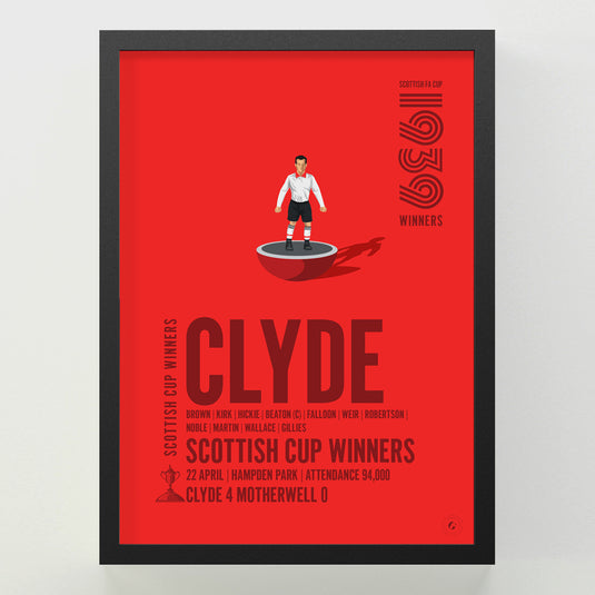 Clyde 1939 Scottish Cup Winners Poster