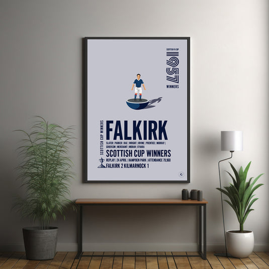 Falkirk 1957 Scottish Cup Winners Poster