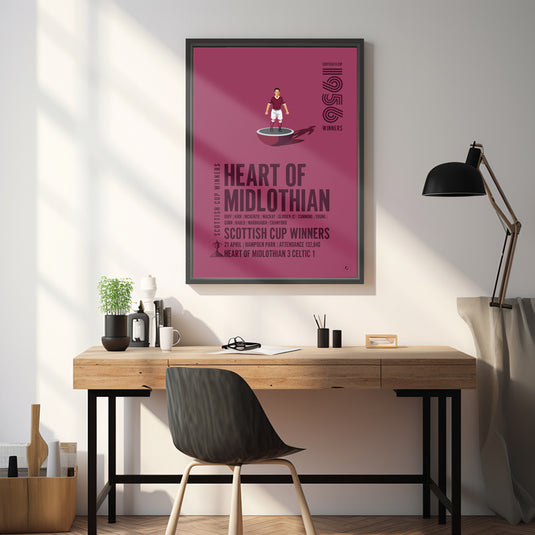 Heart of Midlothian 1956 Scottish Cup Winners Poster