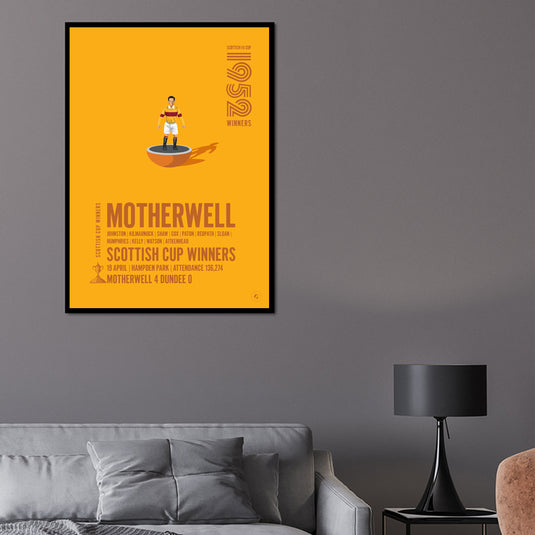 Motherwell 1952 Scottish Cup Winners Poster