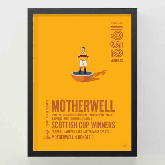 Motherwell 1952 Scottish Cup Winners Poster