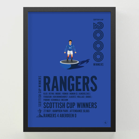 Rangers 2000 Scottish Cup Winners Poster