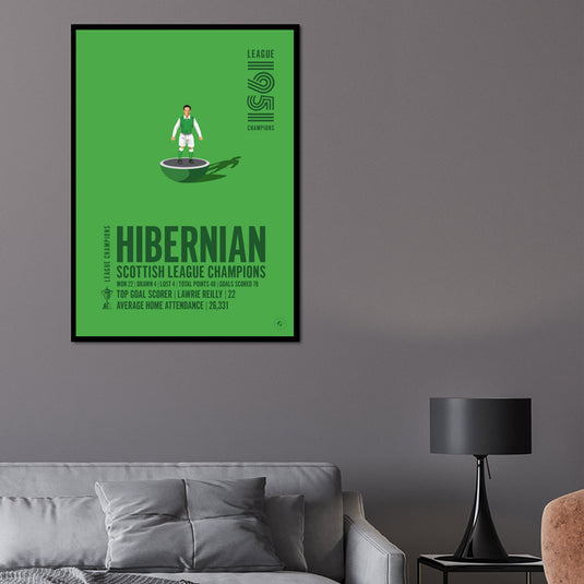 Hibernian 1951 Champions de la Ligue écossaise Poster