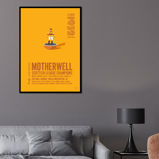 Campeones de la liga escocesa de Motherwell 1932 Póster