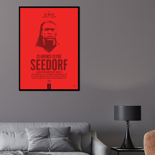 Clarence Seedorf Ajax Football Legend Iconic Portrait Print