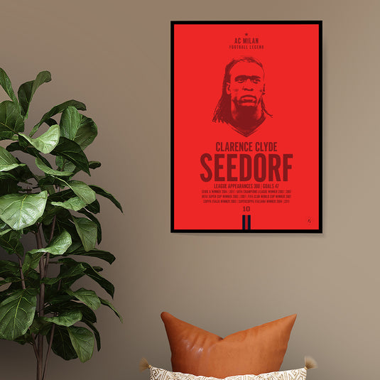 Clarence Seedorf Ajax Football Legend Iconic Portrait Print