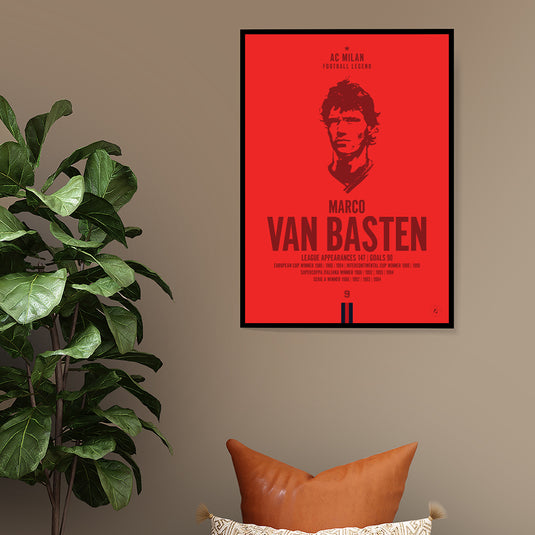Cartel de la cabeza de Marco Van Basten - AC Milan