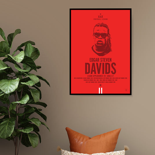 Edgar Davids Head Poster - Ajax