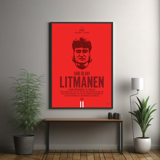 Jari Litmanen Ajax Football Legend Iconic Portrait Print