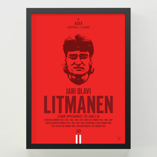 Jari Litmanen Head Poster - Ajax