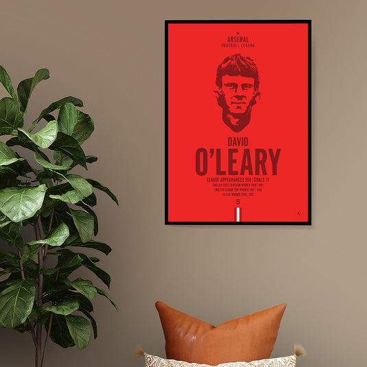 David O'Leary Arsenal Football Legend Iconic Portrait Print