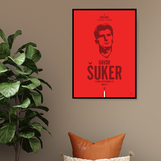 Davor Suker Arsenal Football Legend Iconic Portrait Print