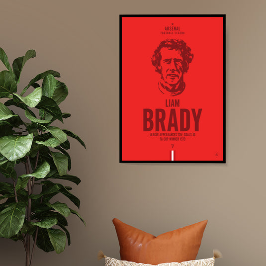 Liam Brady Arsenal Football Legend Iconic Portrait Print