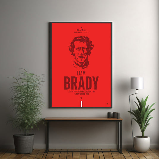 Liam Brady Head Poster - Arsenal