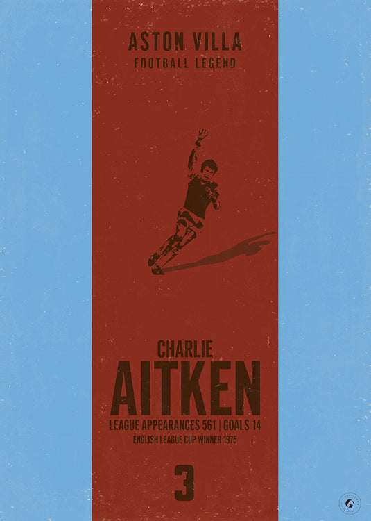 Charlie Aitken Aston Villa Heritage Stripes Print